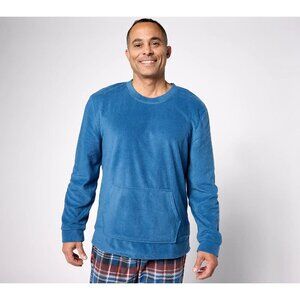 Stan Herman Men's Cozy Fleece Pullover Indigo Blue L A545142